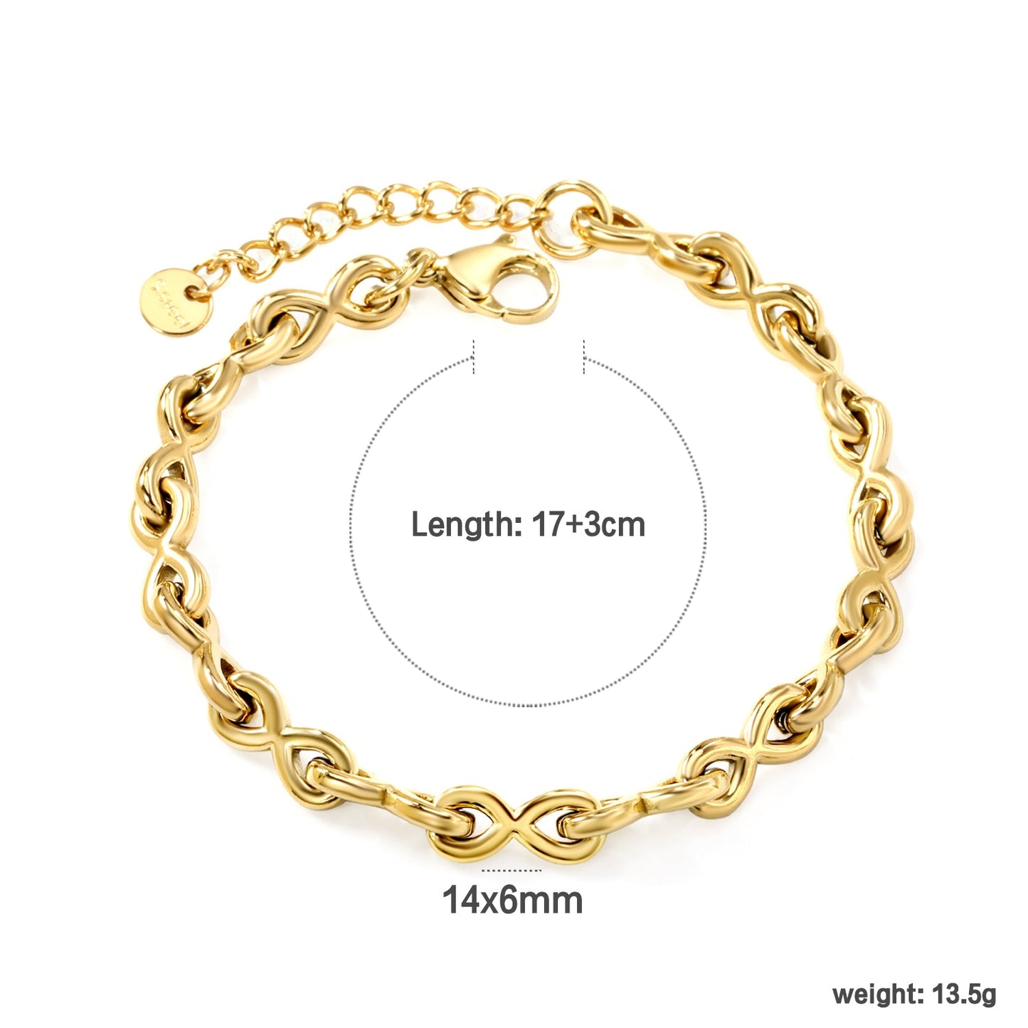 Aulala Figure 8 Gold plated Bracelet