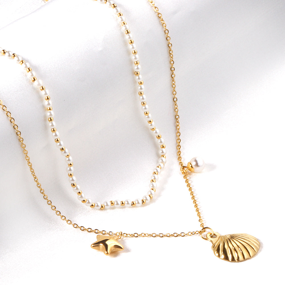 Aulala 2 layer Down by The Sea Necklace
