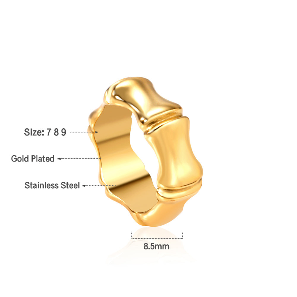 Aualala Chunky Bamboo Gold Ring