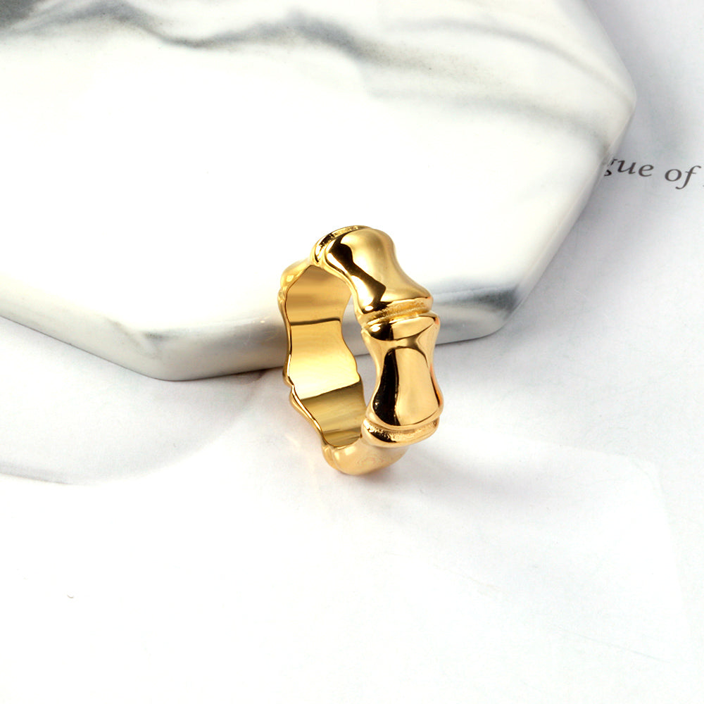 Aualala Chunky Bamboo Gold Ring