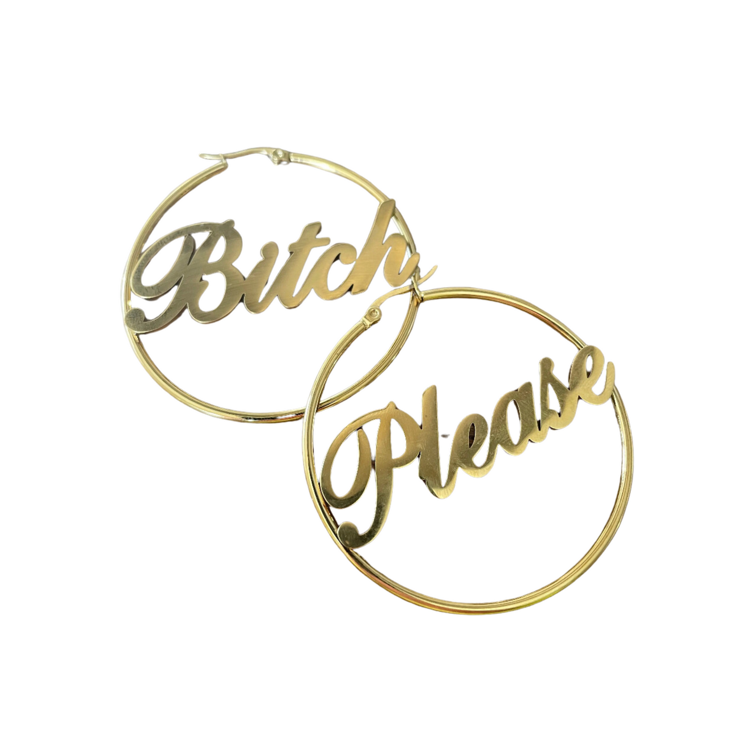 Bitch Please Hoop Earrings