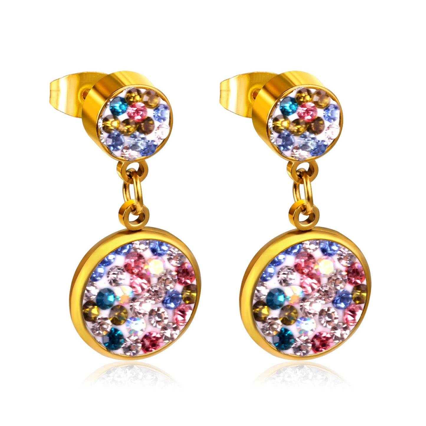 Aulala Multicolour Diamante Discoball Earring