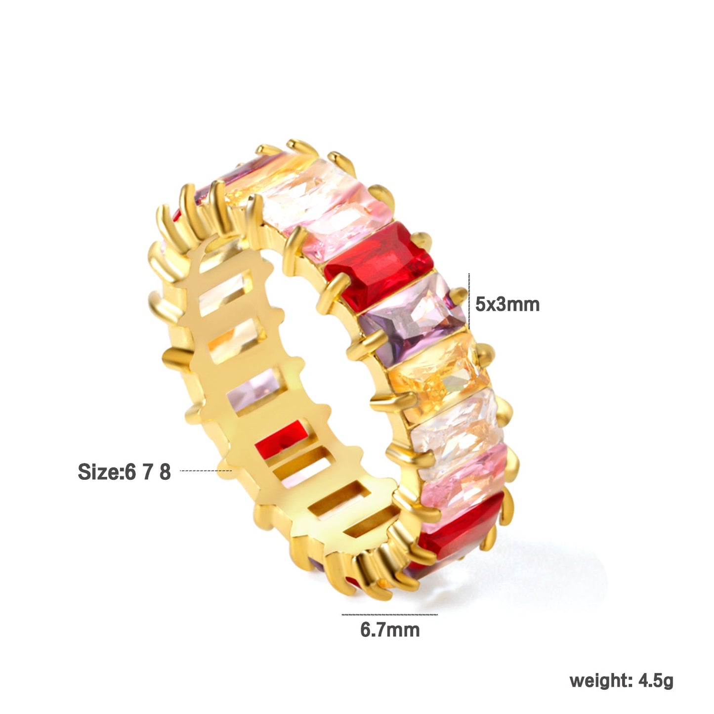 Aulala Multicolour Diamante Stoneset Ring