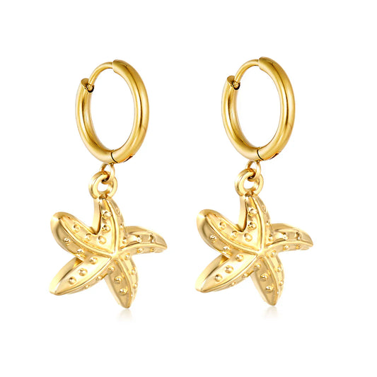 Starfish Gold Huggie Earrring