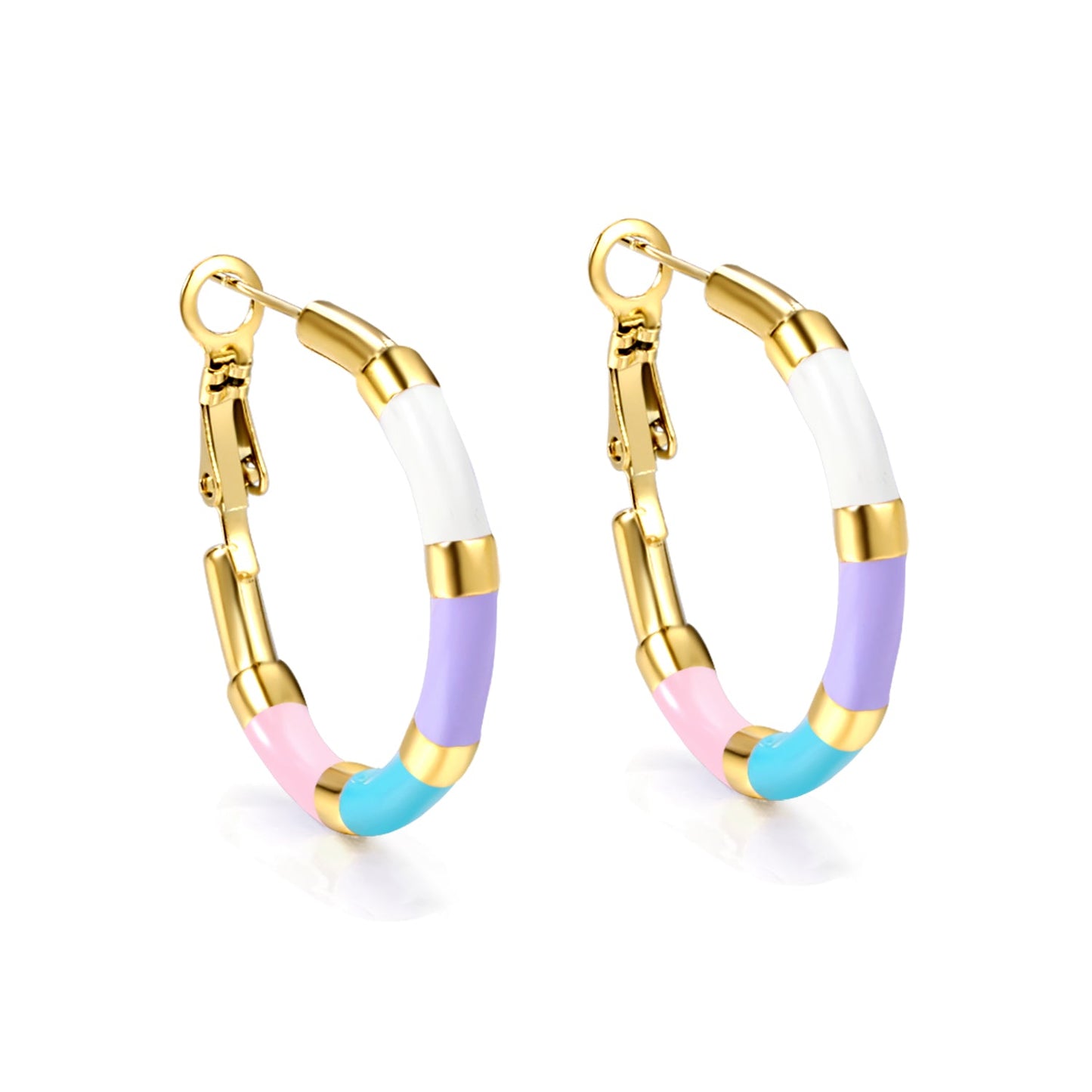 Aulala Multicolour Bamboo Hoop Earring