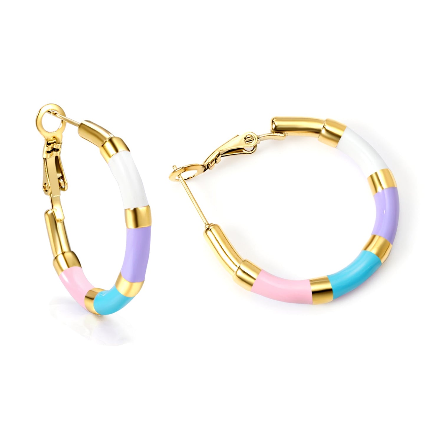 Aulala Multicolour Bamboo Hoop Earring