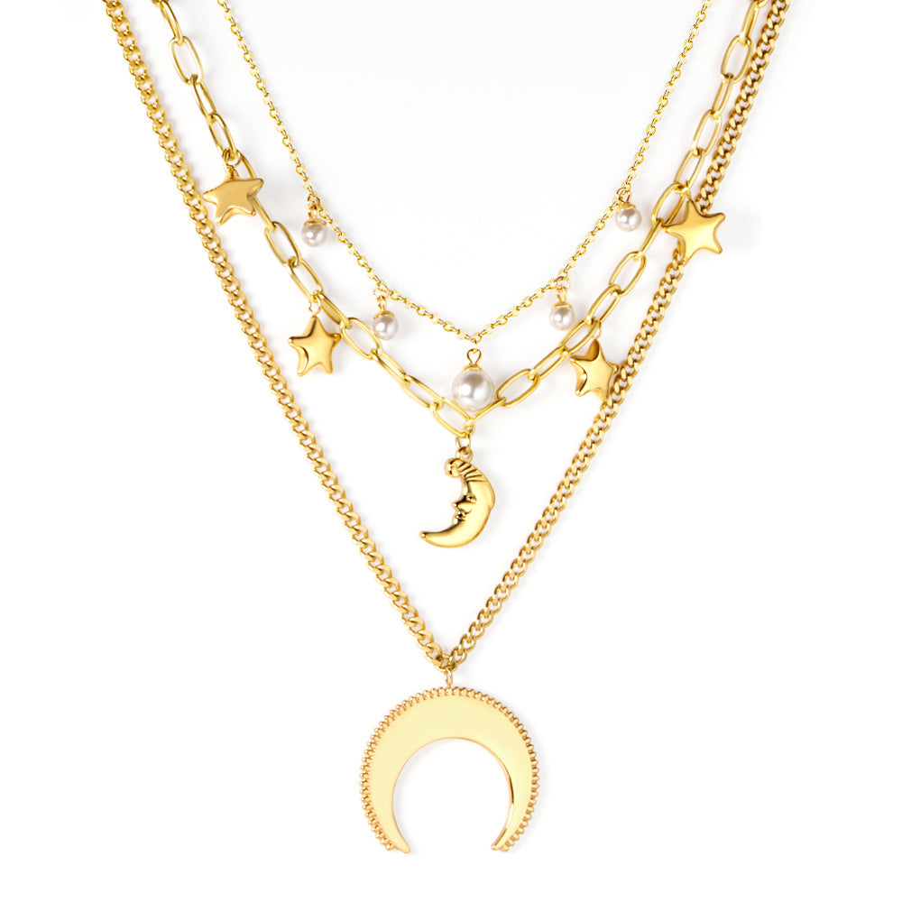 Aulala 3 Layer Celestial Necklace