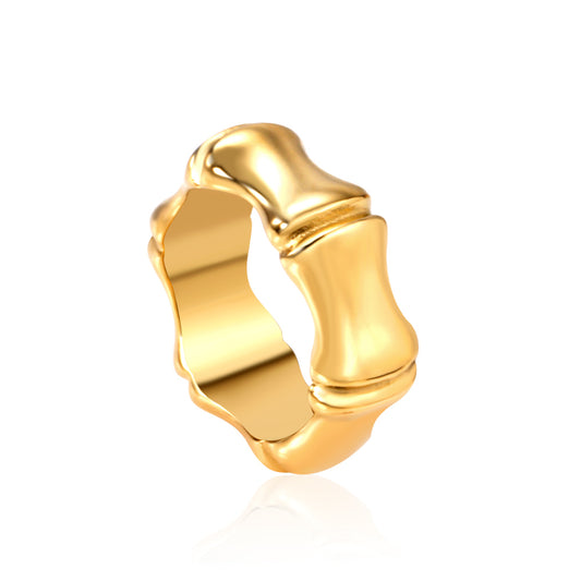Aualala Chunky Bamboo Gold Ring