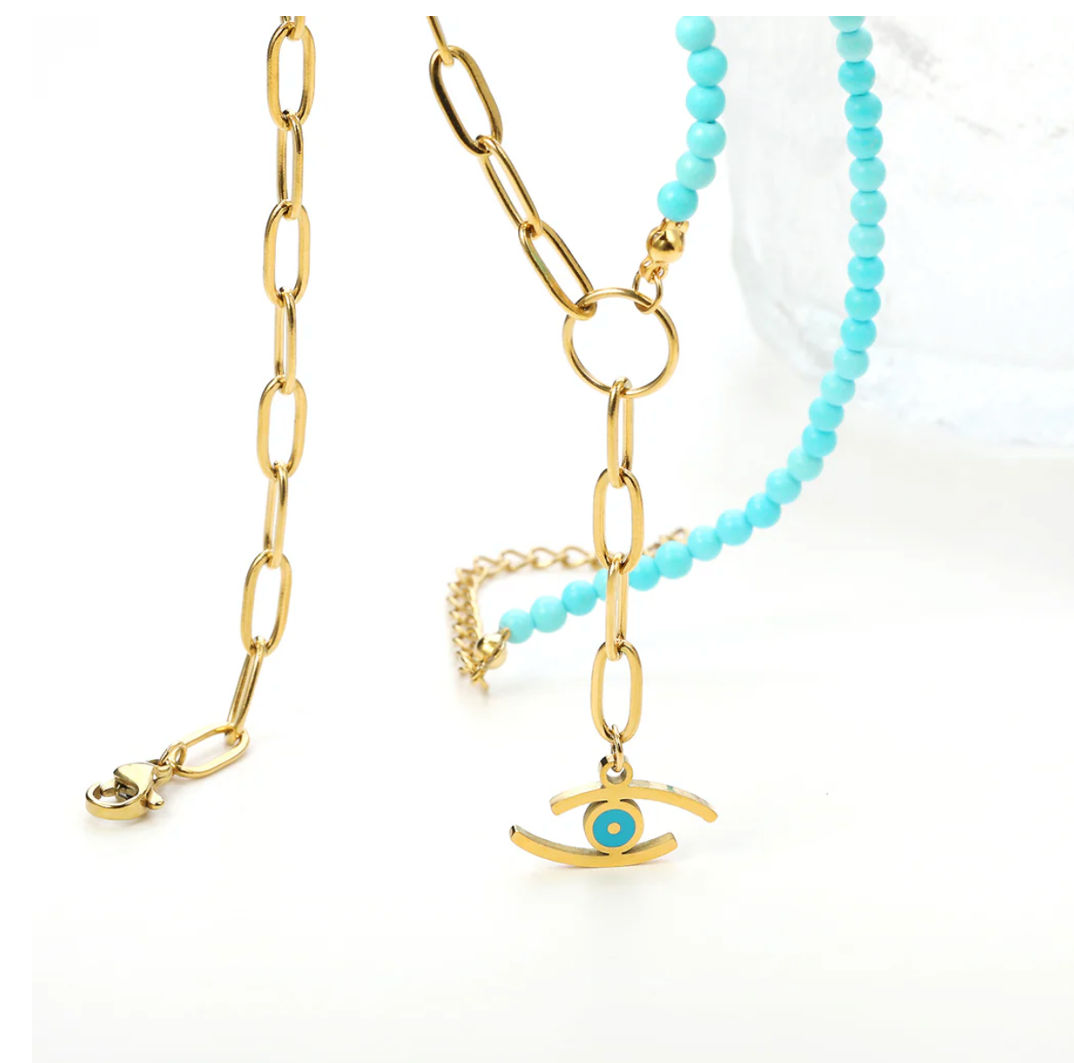 Turquoise Ibiza Eye Necklace