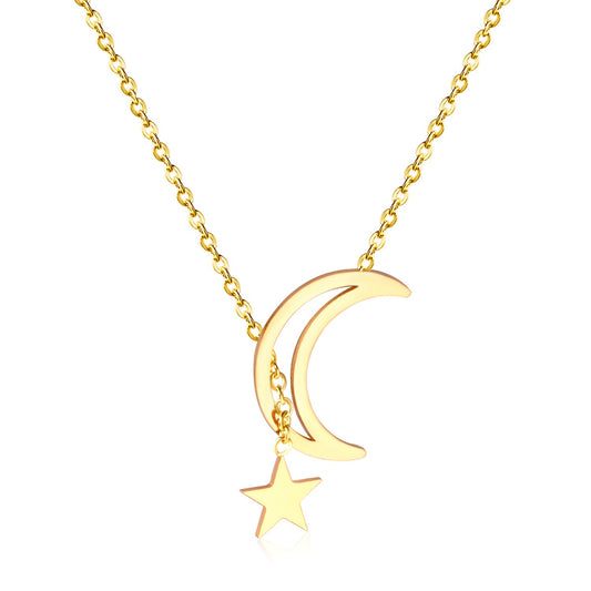 Aulala Moon and Star Thread-through Necklace