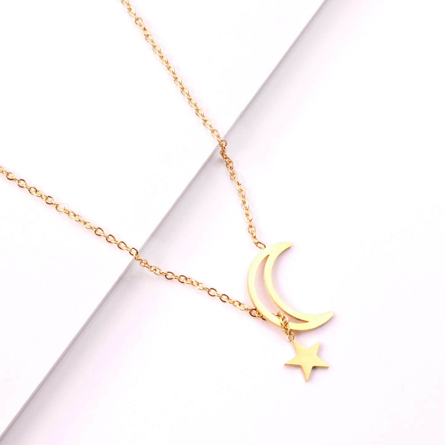 Aulala Moon and Star Thread-through Necklace