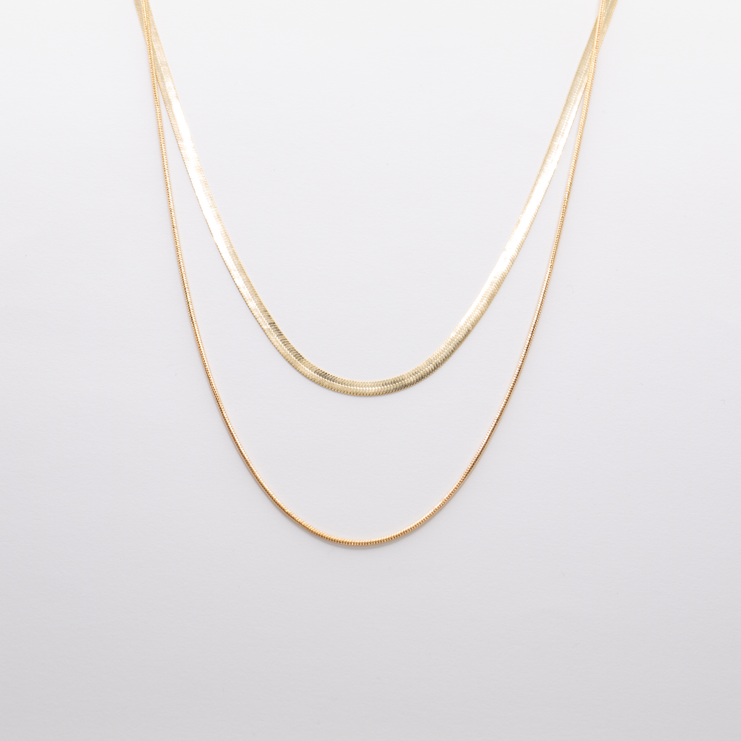 Double Herringbone chain necklace